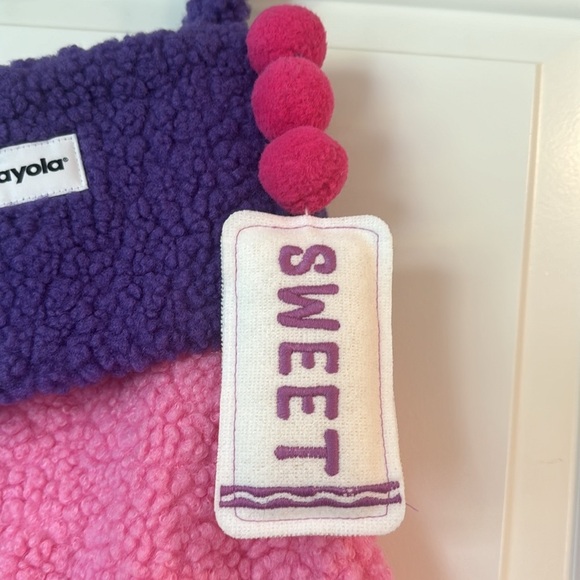 Crayola Stocking Pink/Purple Sherpa Holiday Decor Stocking - Picture 3 of 5